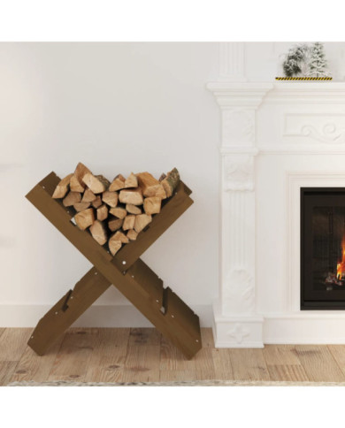 Porte-bûches Marron miel 47x39,5x48 cm Bois massif de pin | Mobilier & Déco