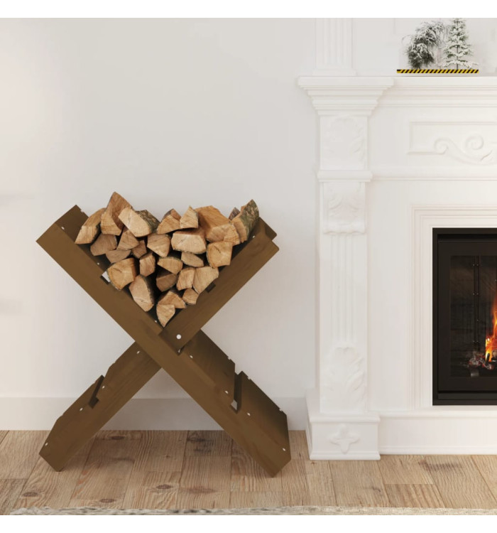 Porte-bûches Marron miel 47x39,5x48 cm Bois massif de pin | Mobilier & Déco