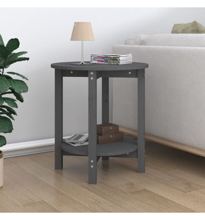 Table basse Gris Ø 55x60 cm Bois massif de pin | Mobilier & Déco
