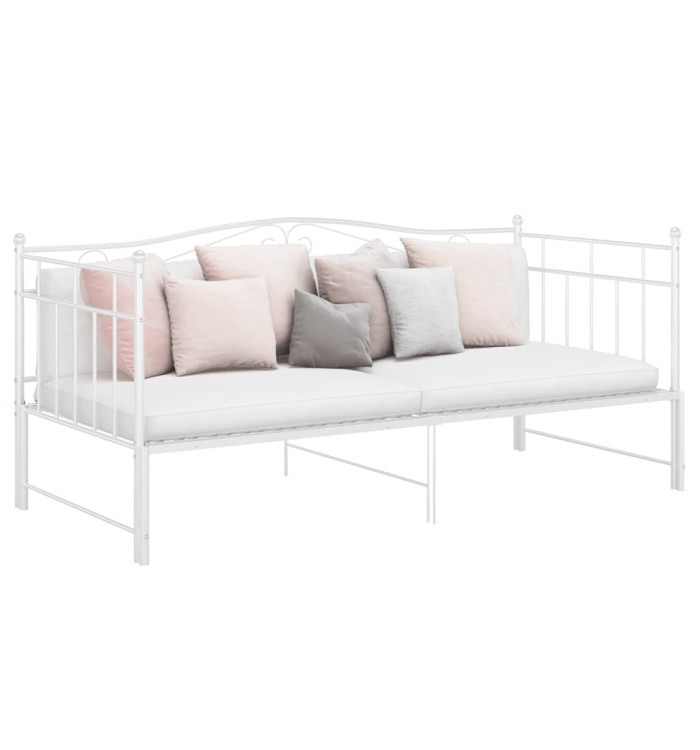 Cadre de canapé-lit extensible sans matelas blanc 90x200 cm | Mobilier & Déco