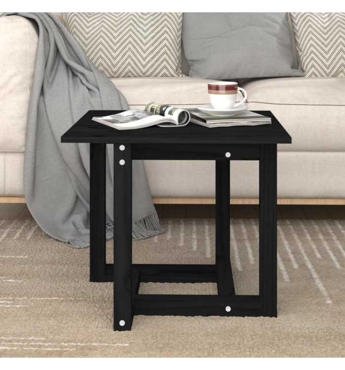 Table basse Noir 50x50x45 cm Bois massif de pin | Mobilier & Déco