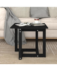 Table basse Noir 50x50x45 cm Bois massif de pin | Mobilier & Déco
