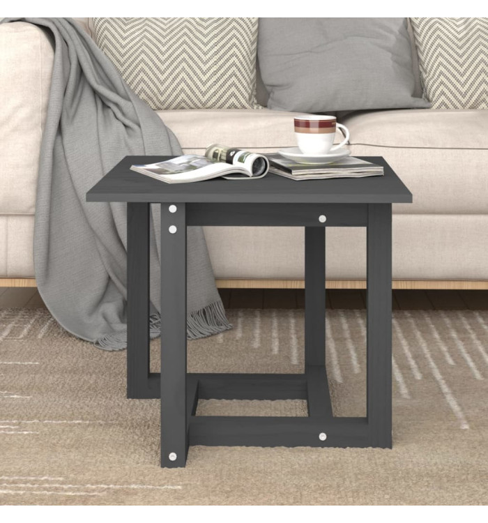 Table basse Gris 50x50x45 cm Bois massif de pin | Mobilier & Déco
