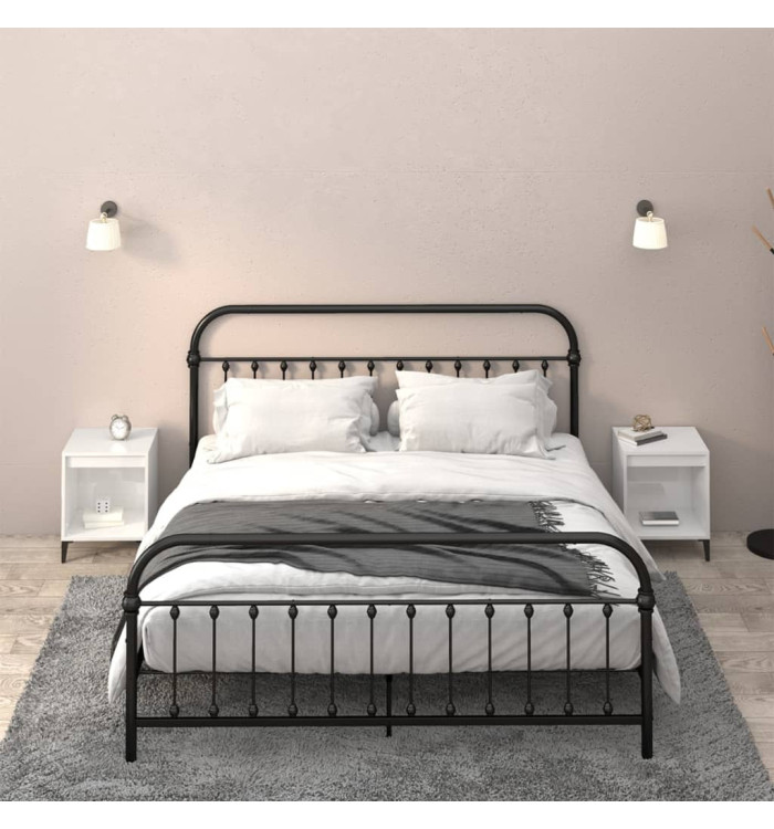 Tables de chevet 2 pcs Blanc brillant 40x35x50 cm | Mobilier & Déco