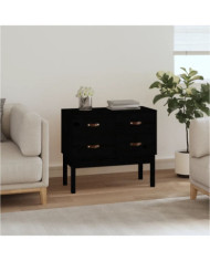Armoire console Noir 90x40x78 cm Bois de pin solide | Mobilier & Déco