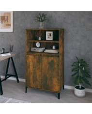 Buffet haut Chêne fumé 60x36x110 cm Bois d'ingénierie | Mobilier & Déco