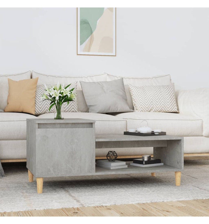 Table basse Gris béton 100x50x45 cm Bois d'ingénierie | Mobilier & Déco