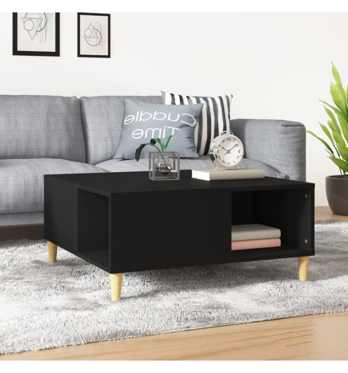 Table basse noir 80x80x36,5 cm bois d'ingénierie | Mobilier & Déco
