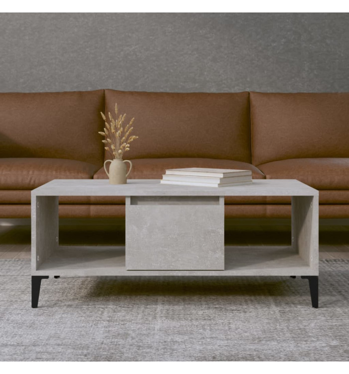 Table basse Gris béton 90x50x36,5 cm Bois d'ingénierie | Mobilier & Déco