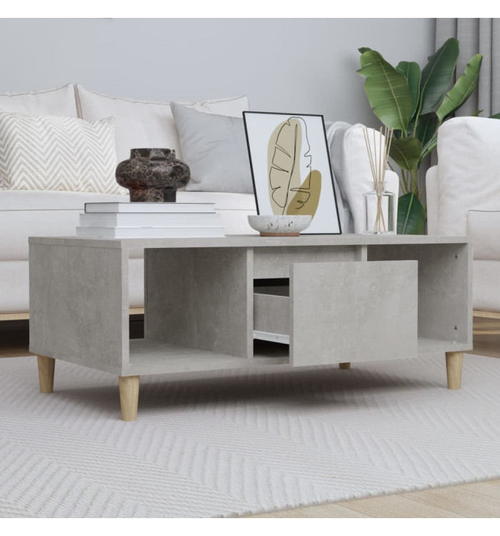 Table basse Gris béton 90x50x36,5 cm Bois d'ingénierie | Mobilier & Déco