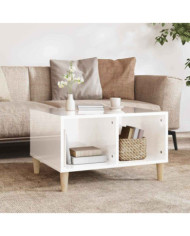 Table basse Blanc brillant 60x50x36,5 cm Bois d'ingénierie | Mobilier & Déco