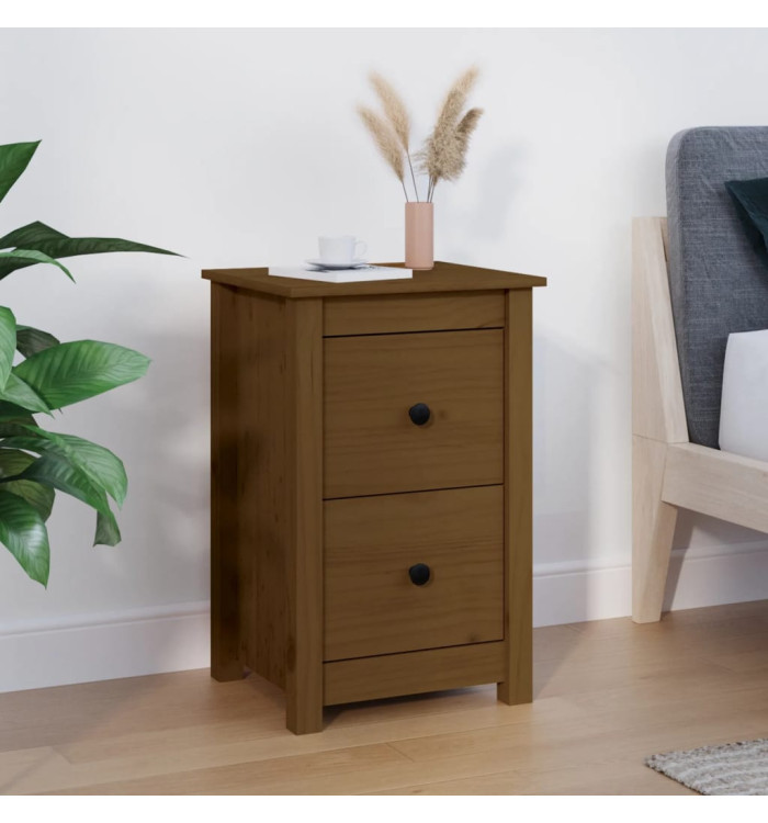 Table de chevet Marron miel 40x35x61,5 cm Bois de pin solide | Mobilier & Déco