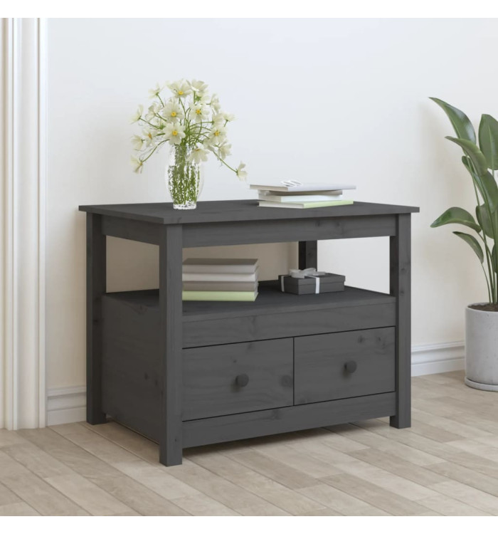 Table basse Gris 71x49x55 cm Bois massif de pin | Mobilier & Déco