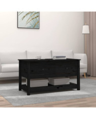 Table basse Noir 102x49x55 cm Bois massif de pin | Mobilier & Déco