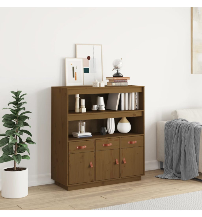 Buffet haut Marron miel 100x40x108,5 cm Bois massif de pin | Mobilier & Déco