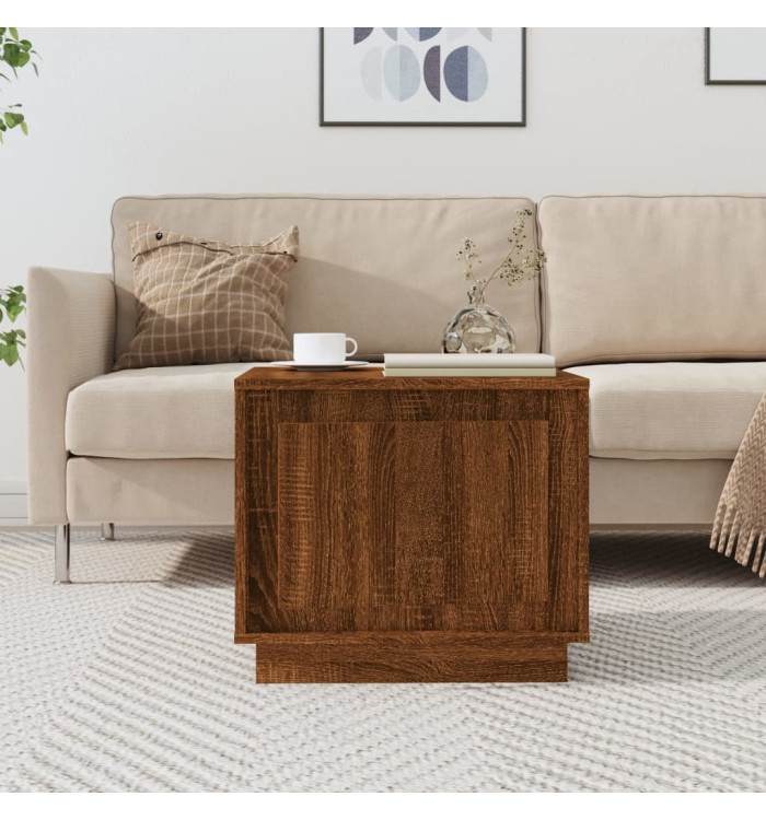 Table basse chêne marron 51x50x44 cm bois d'ingénierie | Mobilier & Déco