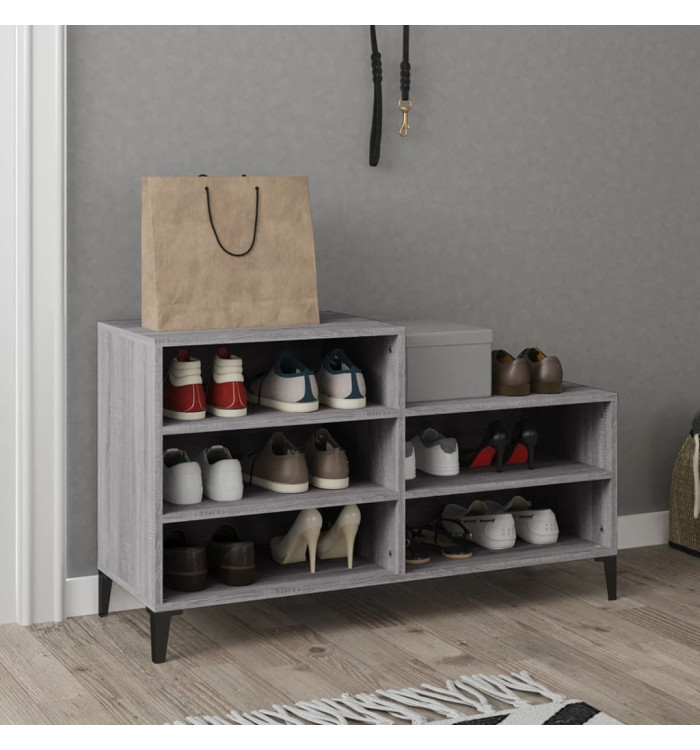 Armoire à chaussures Sonoma gris 102x36x60 cm Bois d'ingénierie | Mobilier & Déco