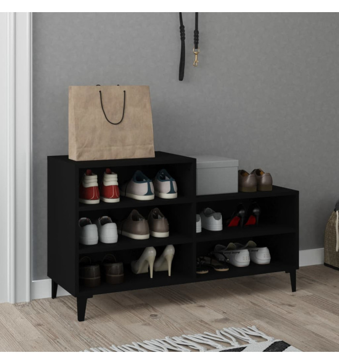 Armoire à chaussures Noir 102x36x60 cm Bois d'ingénierie | Mobilier & Déco