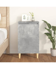 Table de chevet gris béton 40x35x70 cm bois d'ingénierie | Mobilier & Déco