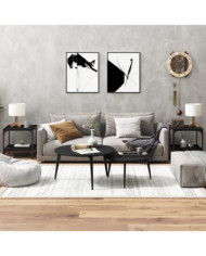 Tables d'appoint 2 pcs Noir 40x40x40 cm Bois d'ingénierie | Mobilier & Déco