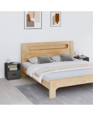 Tables de chevet 2 pcs Gris 40x34x45 cm Bois de pin massif | Mobilier & Déco