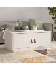 Table basse Blanc 80x50x35 cm Bois massif de pin | Mobilier & Déco