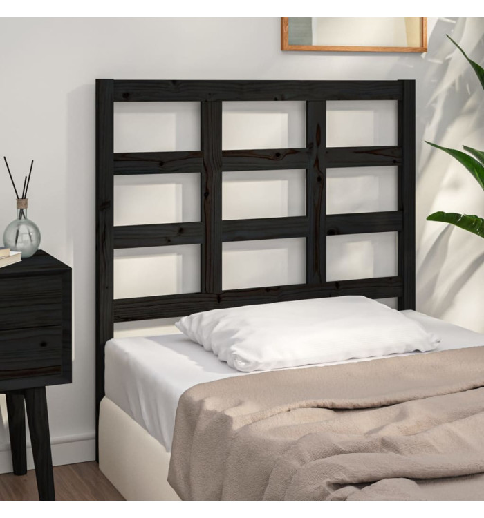 Tête de lit Noir 105,5x4x100 cm Bois massif de pin | Mobilier & Déco