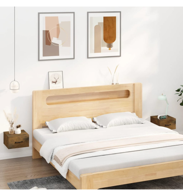 Tables de chevet murales 2 pcs Chêne fumé 35x35x20 cm | Mobilier & Déco