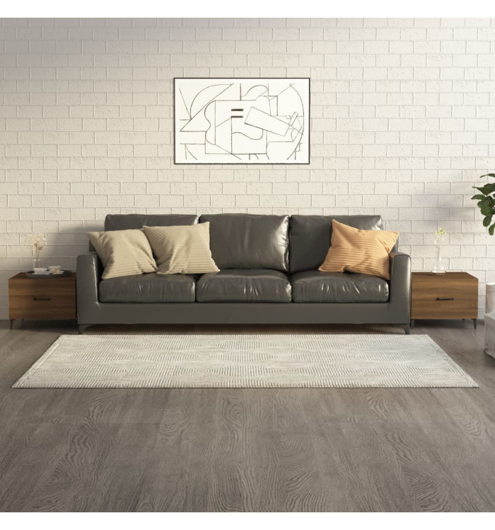 Tables basses avec pieds en métal 2 pcs Chêne marron 50x50x40cm | Mobilier & Déco