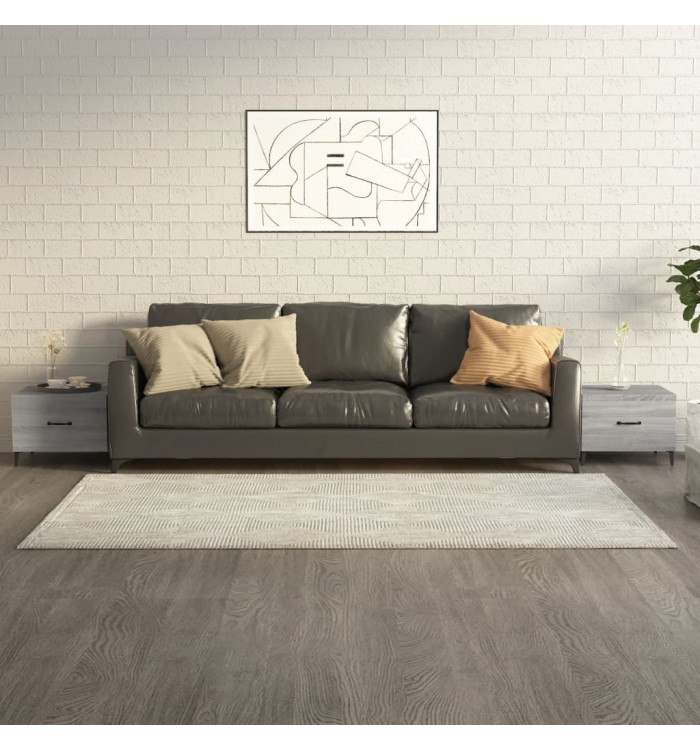 Tables basses avec pieds en métal 2 pcs Sonoma gris 50x50x40 cm | Mobilier & Déco