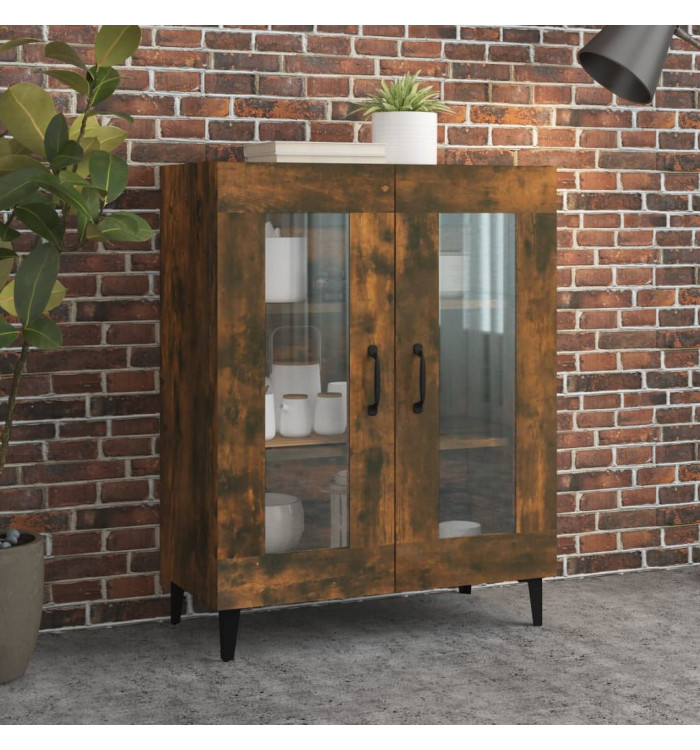 Buffet chêne fumé 69,5x34x90 cm bois d'ingénierie | Mobilier & Déco