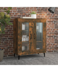 Buffet chêne fumé 69,5x34x90 cm bois d'ingénierie | Mobilier & Déco