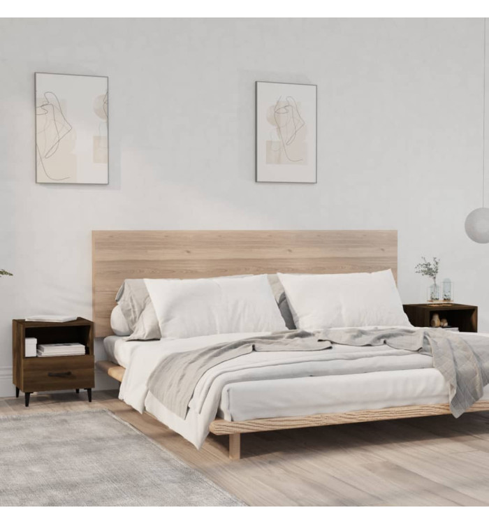 Tables de chevet 2 pcs Chêne marron Bois d'ingénierie | Mobilier & Déco