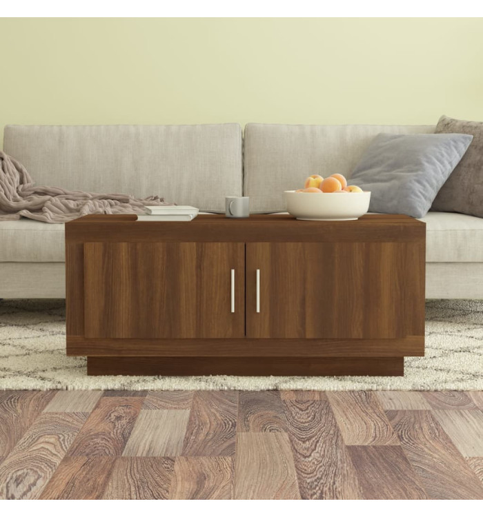 Table basse Chêne marron 102x50x45 cm Bois d'ingénierie | Mobilier & Déco