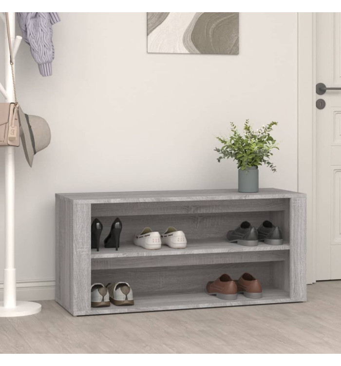Étagère à chaussures Sonoma gris 100x35x45 cm Bois d'ingénierie | Mobilier & Déco