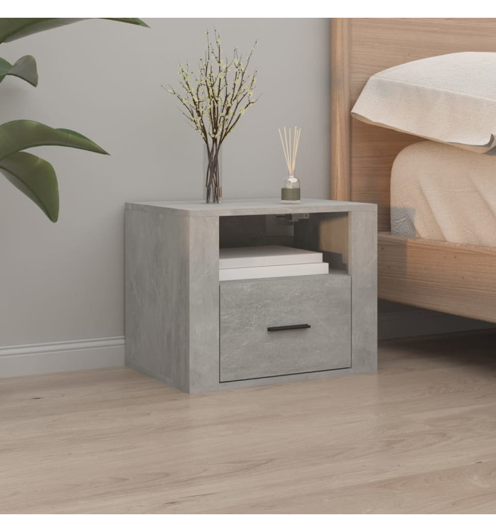 Table de chevet murale Gris béton 50x36x40 cm | Mobilier & Déco