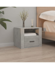 Table de chevet murale Gris béton 50x36x40 cm | Mobilier & Déco
