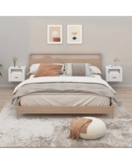 Tables de chevet murales 2 pcs Blanc 50x36x40 cm | Mobilier & Déco