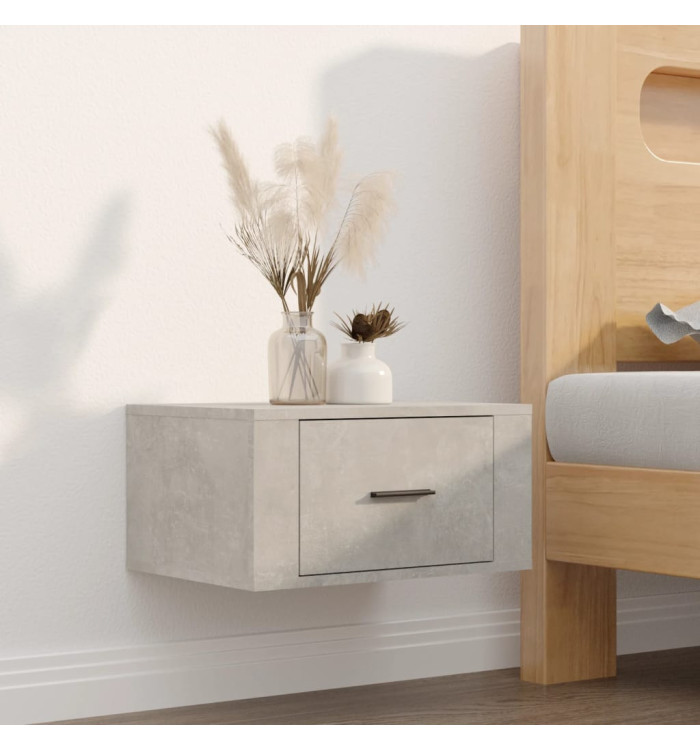 Table de chevet murale Gris béton 50x36x25 cm | Mobilier & Déco