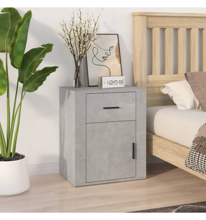 Table de chevet Gris béton 50x36x60 cm Bois d'ingénierie | Mobilier & Déco