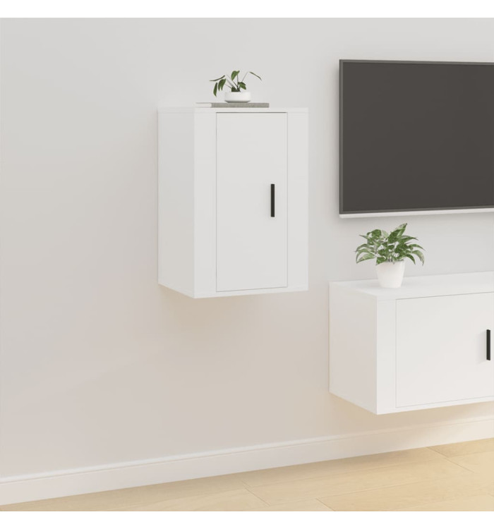 Meuble TV mural Blanc 40x34,5x60 cm | Mobilier & Déco
