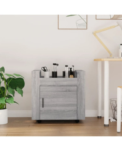 Chariot de bureau Sonoma gris 60x45x60 cm Bois d'ingénierie | Mobilier & Déco
