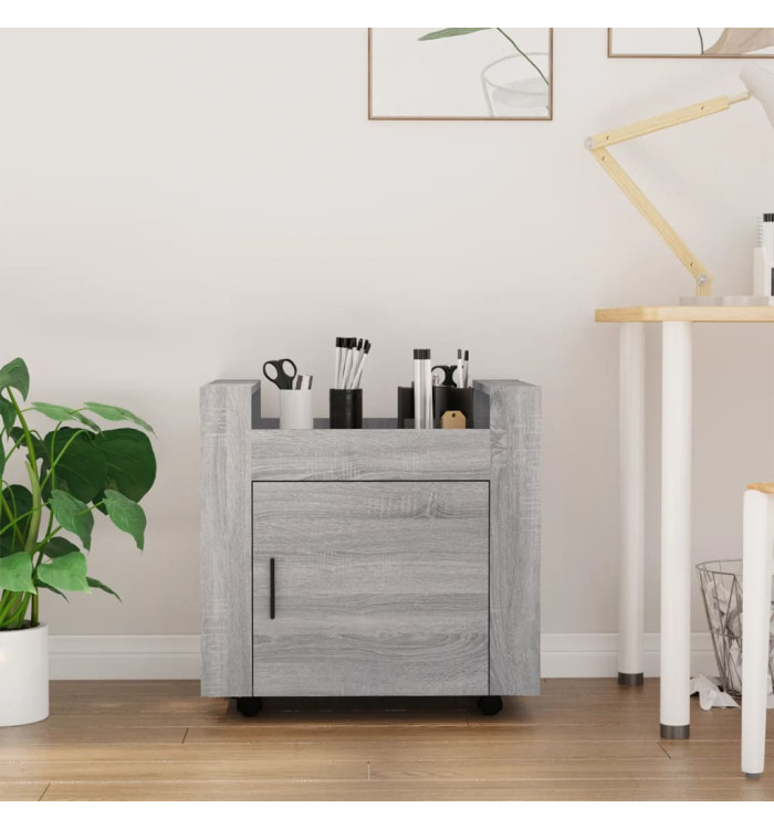 Chariot de bureau Sonoma gris 60x45x60 cm Bois d'ingénierie | Mobilier & Déco
