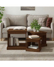 Tables basses 3 pcs chêne marron bois d'ingénierie | Mobilier & Déco
