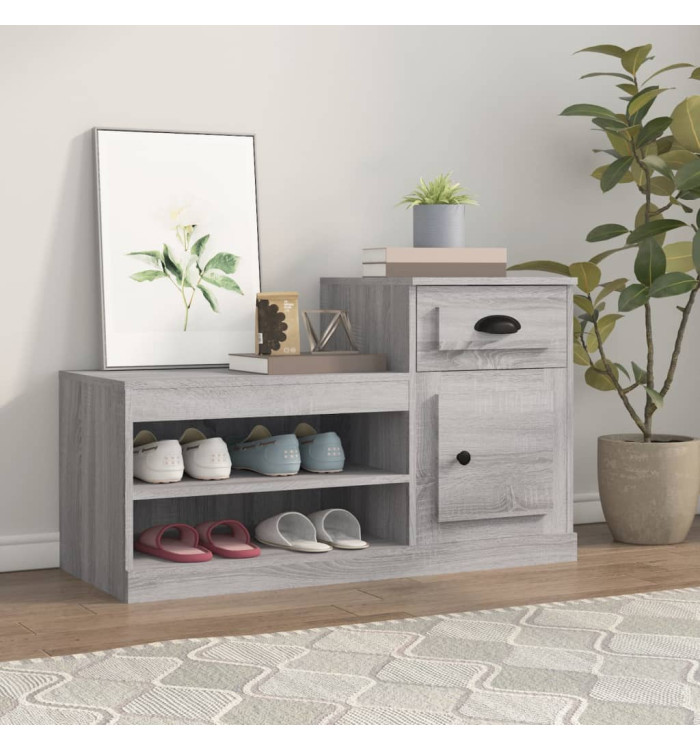 Armoire à chaussures sonoma gris 100x42x60 cm bois d'ingénierie | Mobilier & Déco