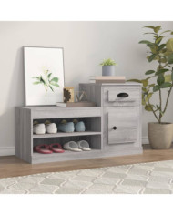 Armoire à chaussures sonoma gris 100x42x60 cm bois d'ingénierie | Mobilier & Déco