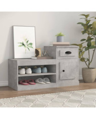 Armoire à chaussures gris béton 100x42x60 cm bois d'ingénierie | Mobilier & Déco