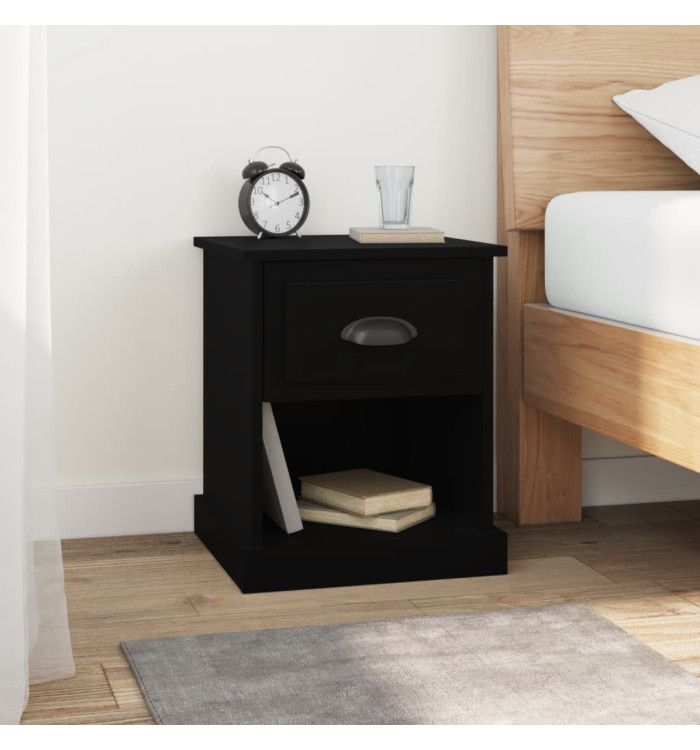 Tables de chevet 2 pcs noir 39x39x47,5 cm bois d'ingénierie | Mobilier & Déco