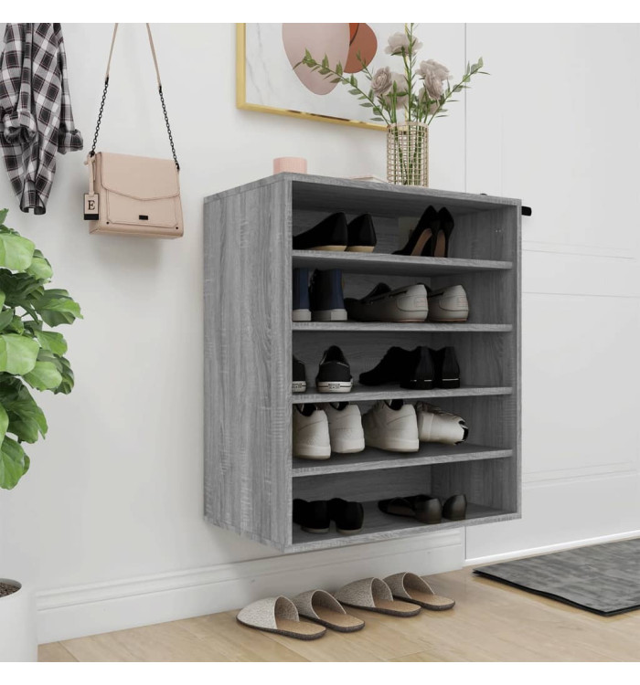 Meuble à chaussures Sonoma gris 60x35x70 cm Bois d'ingénierie | Mobilier & Déco