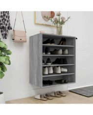 Meuble à chaussures Sonoma gris 60x35x70 cm Bois d'ingénierie | Mobilier & Déco